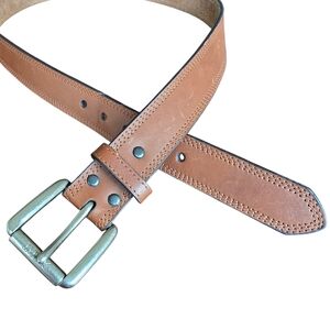 Ariat Brown Leather Belt with Silver Buckle